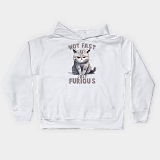 Not Fast, Just Furious Funny Cat Kids Hoodie